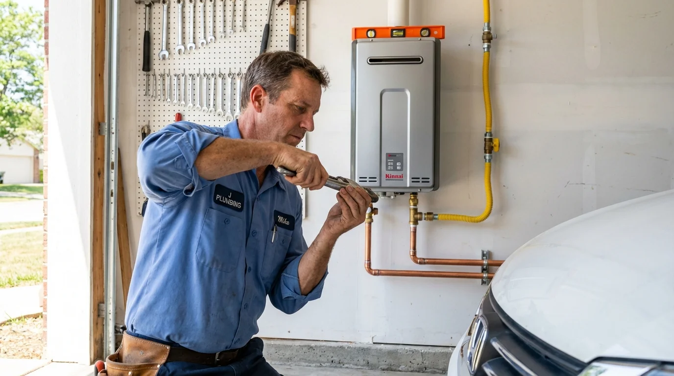 Tankless water heater installation by a Johns Plumbing LLC plumber in Warsaw